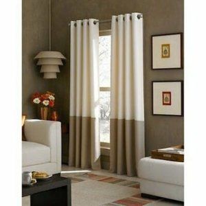 CURTAINWORKS Kendall Color Block Grommet Curtain Panel 52 x 120